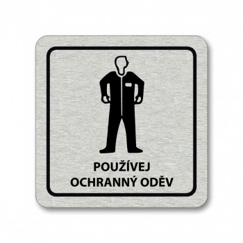 Kokardy.cz ® Piktogram Používej ochranný oděv stříbro