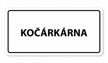 Kokardy.cz ® Piktogram textový-kočárkárna bílý hliník