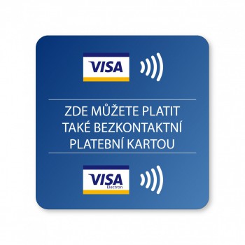 Kokardy.cz ® Piktogram Bezkontaktní platba03 bílý hliník