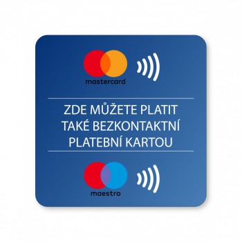 Kokardy.cz ® Piktogram Bezkontaktní platba02 bílý hliník