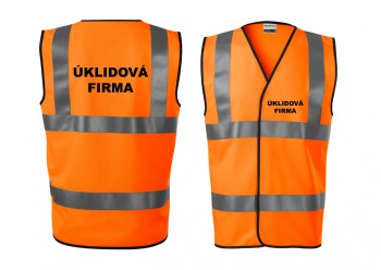 Kokardy.cz ® Reflexní vesta oranžová Úklidová firma - XXL unisex