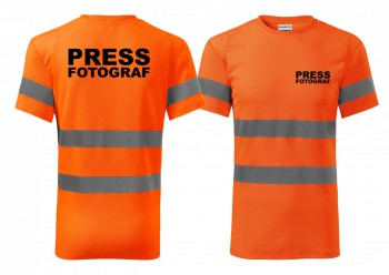 Kokardy.cz ® Reflexní tričko oranžová Press-fotograf - S pánské