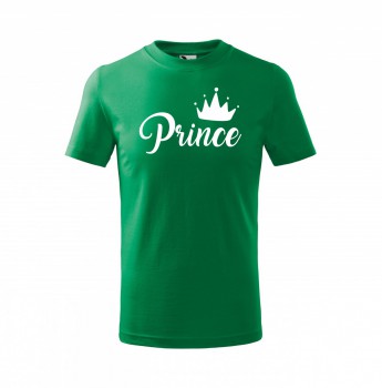 Kokardy.cz ® Tričko Prince dětské zelená s bílým potiskem - 146 cm/10 let