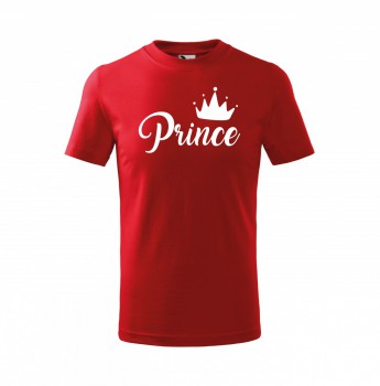 Kokardy.cz ® Tričko Prince dětské červené s bílým potiskem - 158 cm/12 let