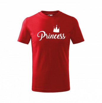Kokardy.cz ® Tričko Princess dětské červené s bílým potiskem - 158 cm/12 let