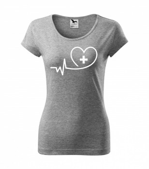 Poháry.com ® Tričko pro zdravotní sestřičku D12 šedé - L dámské