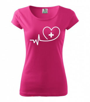 Poháry.com ® Tričko pro zdravotní sestřičku D12 růžové - L dámské