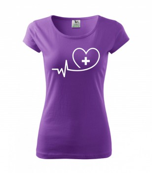 Poháry.com ® Tričko pro zdravotní sestřičku D12 fialové - XL dámské