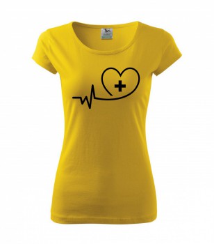 Poháry.com ® Tričko pro zdravotní sestřičku D12 žluté - L dámské
