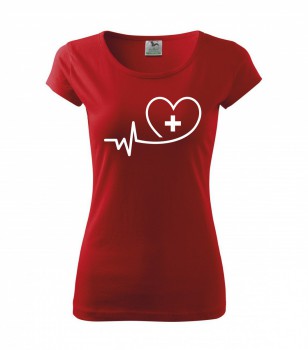 Poháry.com ® Tričko pro zdravotní sestřičku D12 červené - M dámské