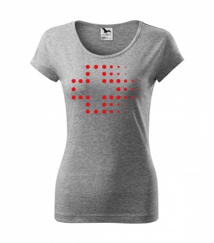 Poháry.com ® Tričko pro zdravotní sestřičku D3 šedé/červ - L dámské
