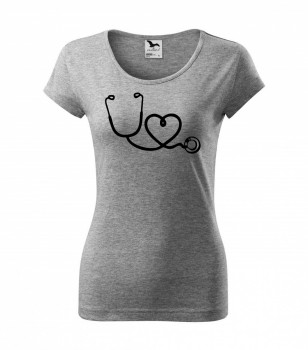 Poháry.com ® Tričko pro zdravotní sestřičku D14 šedé - L dámské