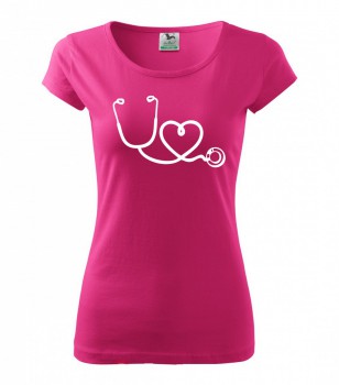 Poháry.com ® Tričko pro zdravotní sestřičku D14 růžové - L dámské