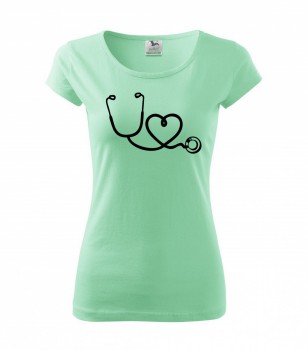 Poháry.com ® Tričko pro zdravotní sestřičku D14 mátové/č - XS dámské