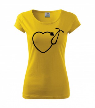 Poháry.com ® Tričko pro zdravotní sestřičku D13 žluté/č - L dámské