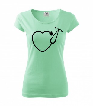 Poháry.com ® Tričko pro zdravotní sestřičku D13 mátové/č - S dámské