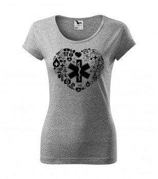 Poháry.com ® Tričko pro zdravotní sestřičku D18 šedé - L dámské