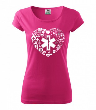Poháry.com ® Tričko pro zdravotní sestřičku D18 růžové - M dámské