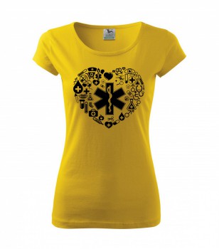 Poháry.com ® Tričko pro zdravotní sestřičku D18 žluté - L dámské