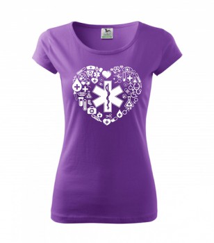Poháry.com ® Tričko pro zdravotní sestřičku D18 fialové - M dámské