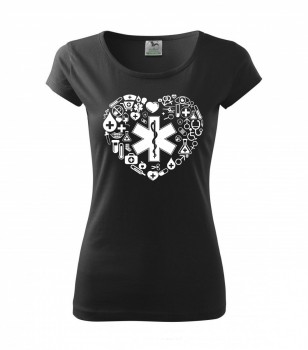 Poháry.com ® Tričko pro zdravotní sestřičku D18 černé - L dámské