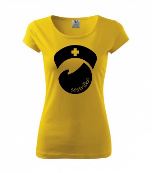 Poháry.com ® Tričko pro zdravotní sestřičku D8 žluté - L dámské