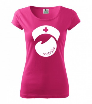 Poháry.com ® Tričko pro zdravotní sestřičku D8 růžové - L dámské