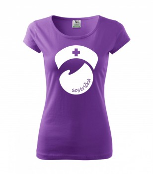 Poháry.com ® Tričko pro zdravotní sestřičku D8 fialové - M dámské