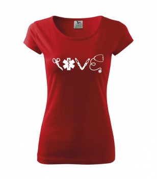 Poháry.com ® Tričko pro zdravotní sestřičku D16 červené - XXL dámské