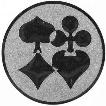 Kokardy.cz ® Emblém pokerové karty stříbro 25 mm