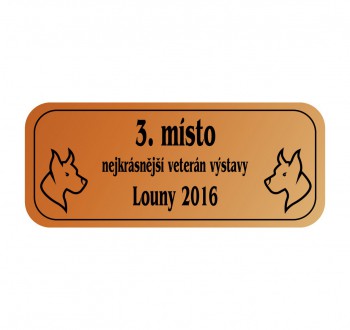 Kokardy.cz ® Štítek laserový L01 50 x 15 mm bronz