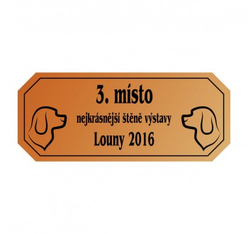 Kokardy.cz ® Štítek laserový L02 50 x 15 mm bronz