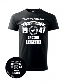Kokardy.cz ® Tričko zrození legend 238 černé - XXXL pánské