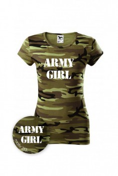 Kokardy.cz ® Tričko Army Girl Camouflage Green 253 - S dámské